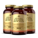 Solgar Chewable Calcium 500 מ"ג - 120 Wafers, Pack של 3 - לקדם את בריאות Musculoskeletal - Non-GMO, טבעוני, Gluten, חיטה וחלב חינם, כשר - 180 מוחלט המשרתים