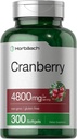 Horbäach Cranberry גלולות 4800 מ"ג | 300 Softgels | Non-GMO, Gluten Free Supplement