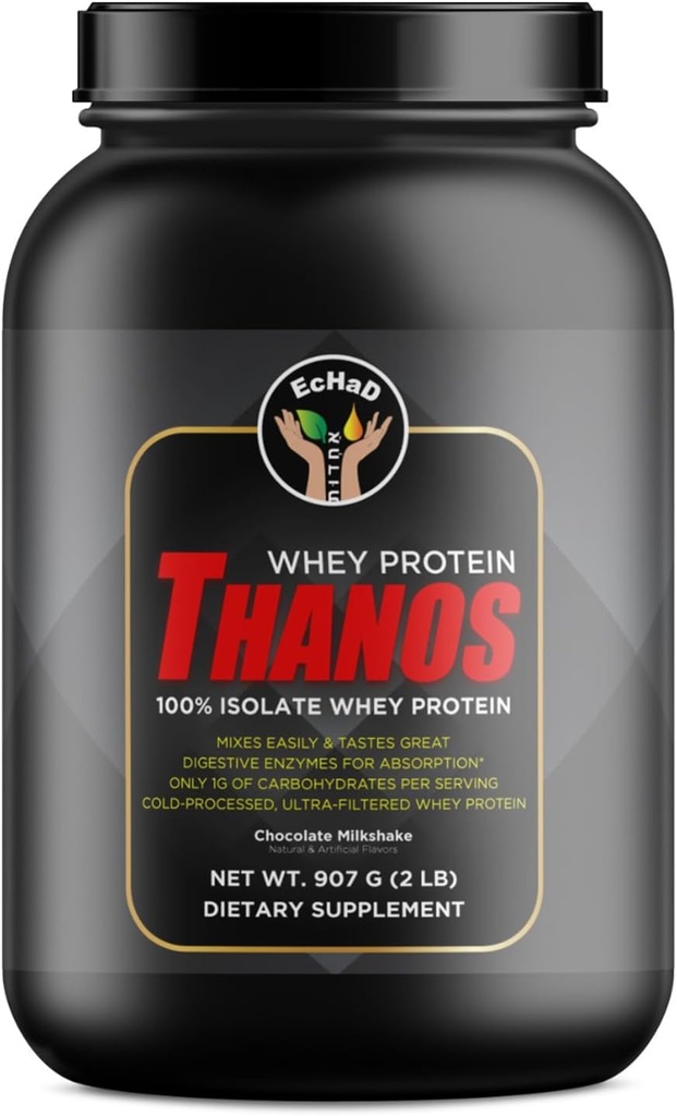 EcHaD WHEY חלבון Thanos - 100% חלבון Whey, Milkshake Flavor, 907 G (2 LB)