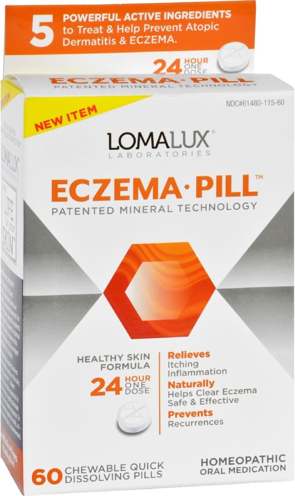 Loma Lux מעבדות Acne Eczema - Chewable - Quick Dissolution - 60 Count