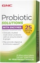 GNC Probiotic Solutions עם Enzymes, מספק תמיכה עיכול וחיסון, 25 מיליארד CFUs, 60 קפסולות צמחוניות, 60 משרתים