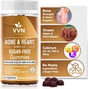 טבעוני Calcium Gummies K2 ויטמין תוסף עם MK-7 & ויטמין D3, Magnesium ו -13 Trace מינרלים, תמיכה בעצמות העצם | Plant Based | B12 - Bone & Heart Complex, 60 ct.