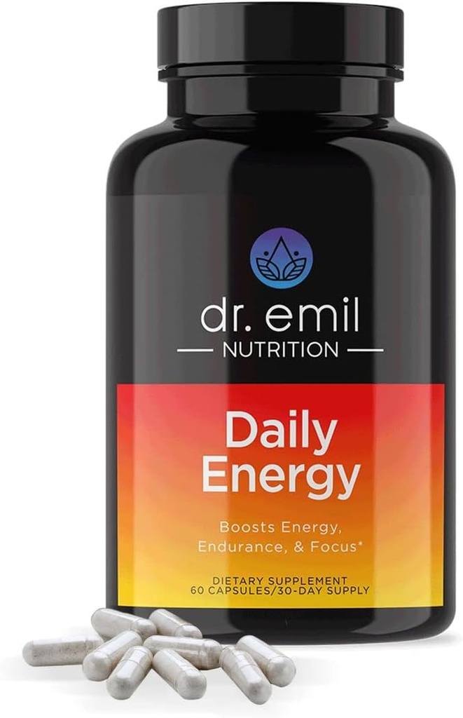 DR. EMIL NUTRITION Daily Energy Supplement - Sugar Free Energy Pills with 160 מ"ג Caffeine Per Serve - Energy Booster & Focus תוסף עם Guarana Extract, L-Taurine & L-theanine