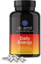 DR. EMIL NUTRITION Daily Energy Supplement - Sugar Free Energy Pills with 160 מ"ג Caffeine Per Serve - Energy Booster & Focus תוסף עם Guarana Extract, L-Taurine & L-theanine