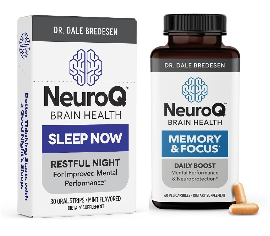 Life Seasons NeuroQ Memory & Focus with SleepNow Strips - 24/7 Brain Health Support - שיפור התפקוד הקוגניטיבי בשינה - 30 יום אספקה