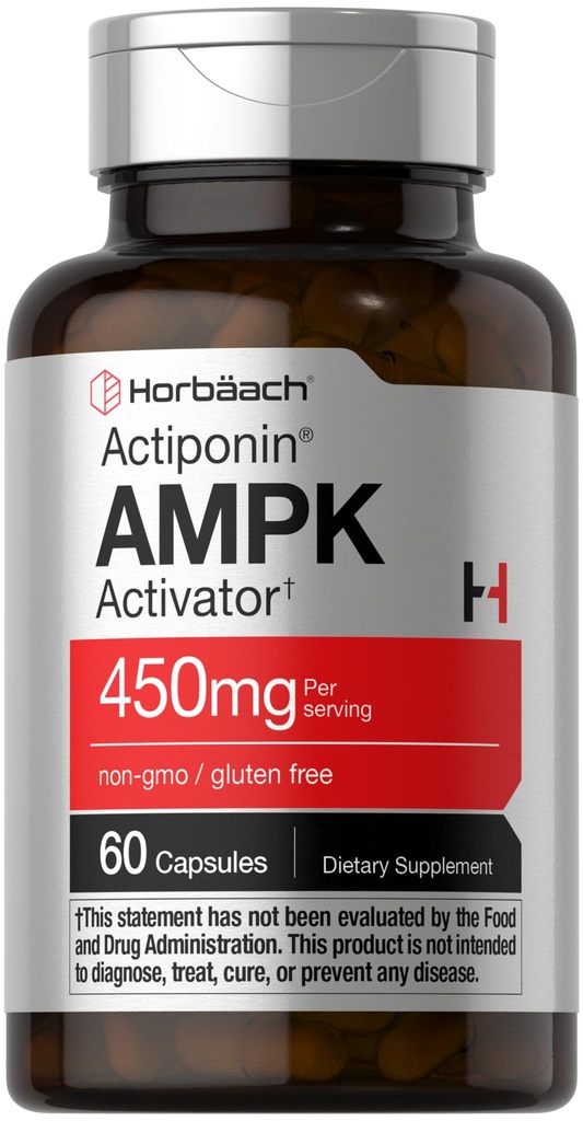 Horbäach AMPK Metabolic Activator 450 מ"ג | 60 קפסולות | Non-GMO, Gluten Freeten