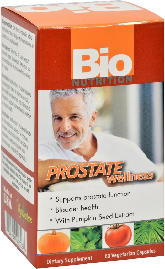 Bio Nutrition Prostate Wellness - Bladder Health - Gluten Free - 60 קפסולות צמחוניות (Pack of 2)