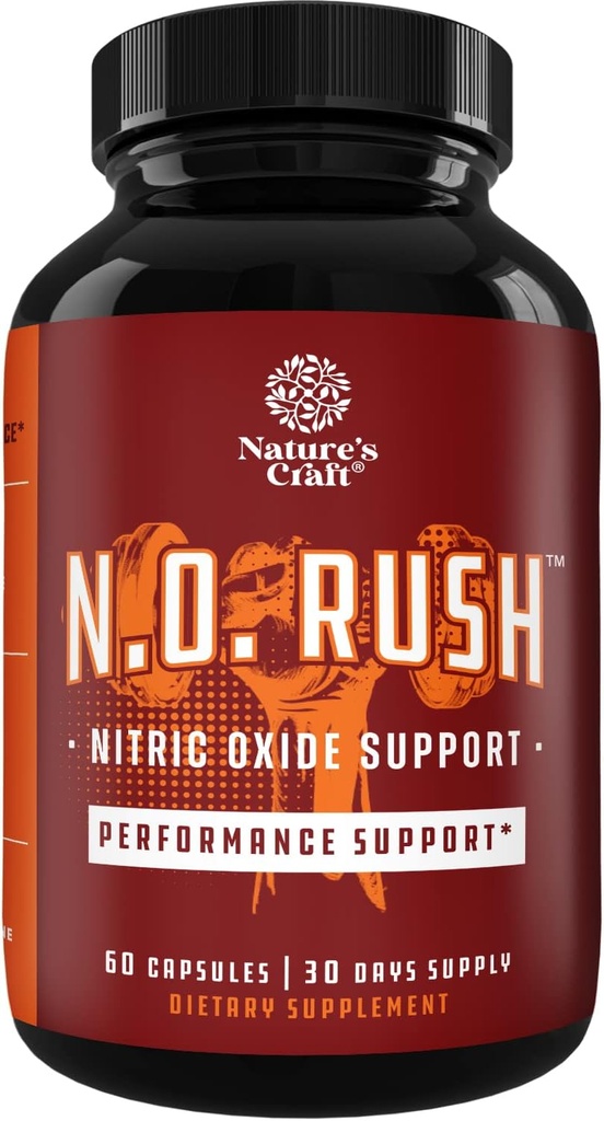 Nitric Oxide Support Pills - Natural Workout תוסף & Exercise Enhancer - Boost Energy Power Recovery שריר בונה - טהור L-Arginine & L-Citrulline Amino Acid כמוסות - על ידי Natures Crafts