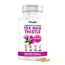 Vitapia Organic Milk Thistle Extract 70:1 Supplement - Liver Cleanse Detox & Repair, Liver Health Support, Antioxidants - 120 Vegan Capsules, Non GMO, Gluten Free