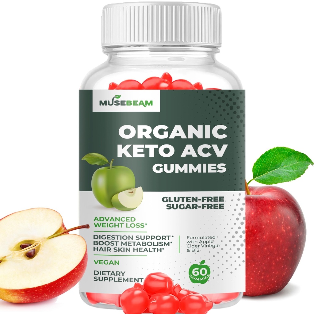 אורגני Keto ACV Gummies Advanced Weight Loss - Gluten & Sugar Free Belly Fat Burner Apple Cider Vinegar Diet
