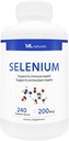 ML Naturals Selenium 200mc 240 קפסולות ירקות. תמיכה בבריאות החיסון, NSF-Certified & cGMP-Compliant