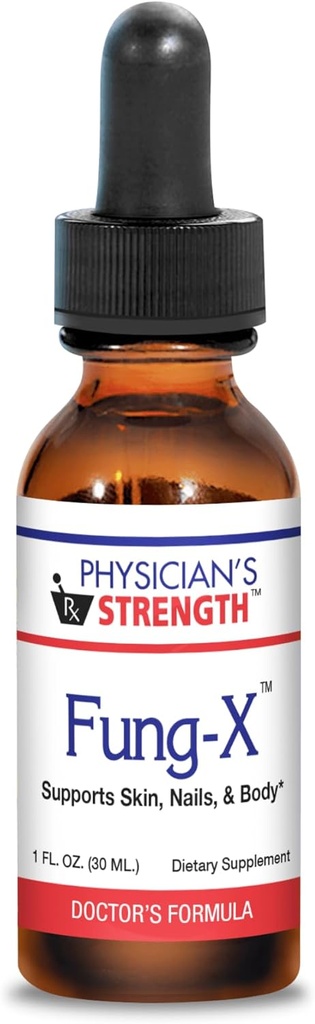 חוזקו של Physician Fung-X - 1 fl oz - תומך עור, ציפורניים וגוף - non-GMO - 173 משרתות