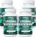 8-in-1 Liposomal Glutathione 2400 MG, High Absorption Antioxidant Formula - עם Hyaluronic Acid, Alpha-Lipoic Acid, Resveratrol - Skin, Liver Detox & Immune System, 240 Softgels