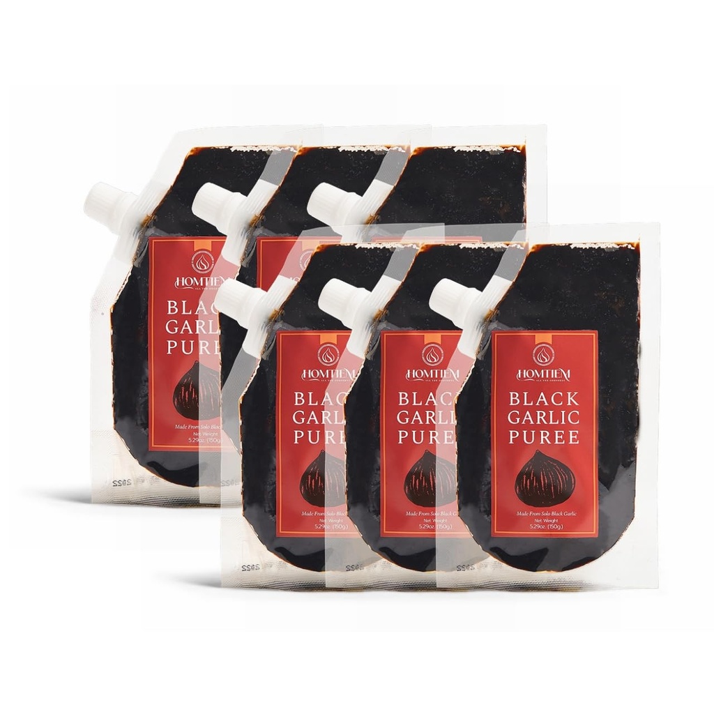 Black Garlic Puree 150g (מתוך 100% סולו שחור Garlic), פריצה במשך 90 ימים, Non-GMO, מוכן לאכול עבור חטיפים ובישול.