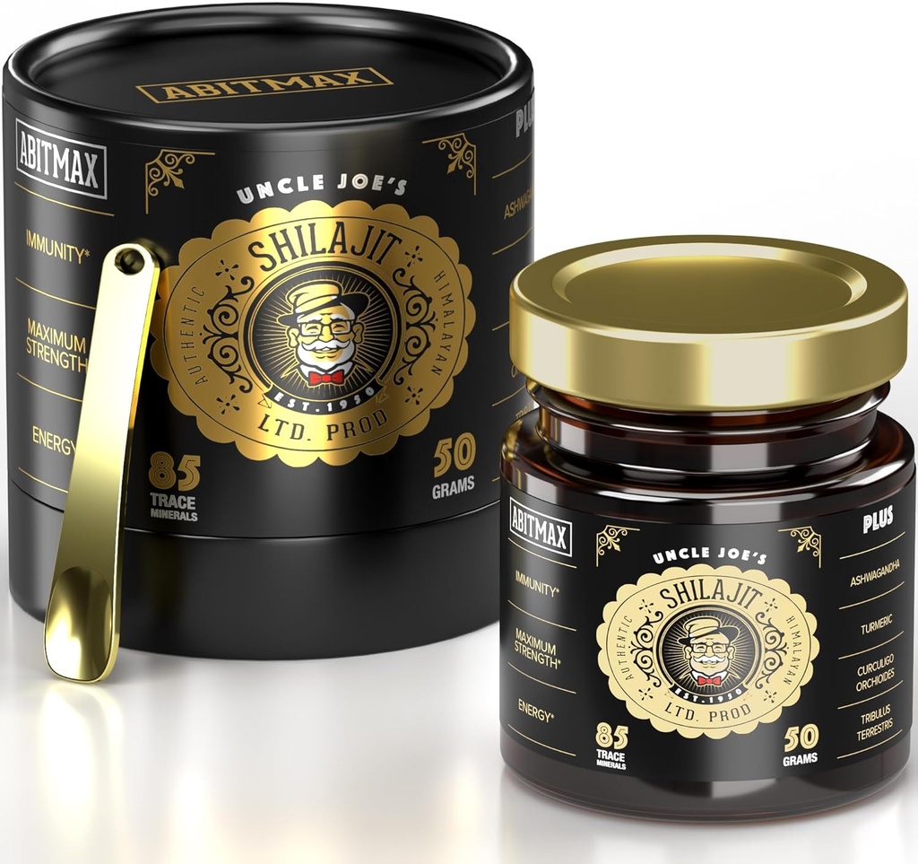 50G Pure אורגני ההימלאיה Shilajit Resin, 800mg High Potency, Golden Class A, 85+ Trace מינרלים & Fulvic Acid, אנרגיה טבעית & Immune Booster