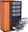 7-Day AM /PM Pill מארגנת עם  ScratchResistant Skin Case - Portable Weekly Travel Medicine Box with Detachable Daily Pods & Privacy Design (Bright Orange)