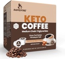 Rapidfire Carmel Macchiato Ketogenic ביצועים גבוהים Keto קפה Pods, תומך אנרגיה ומטבוליזם, ניהול משקל, Single K Cup, Brown, 16 Count