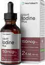 Horbäach Iodine נוזל טיפות | 2 fl oz | 150 mcg | Iodine & Potassium Iodide נוזל Tincture