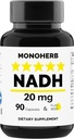MONOHERB NADH 20 מ"ג - 90 קפסולות צמחוניות - מופחת Nicotinamide Adenine Dinucleotide תוסף