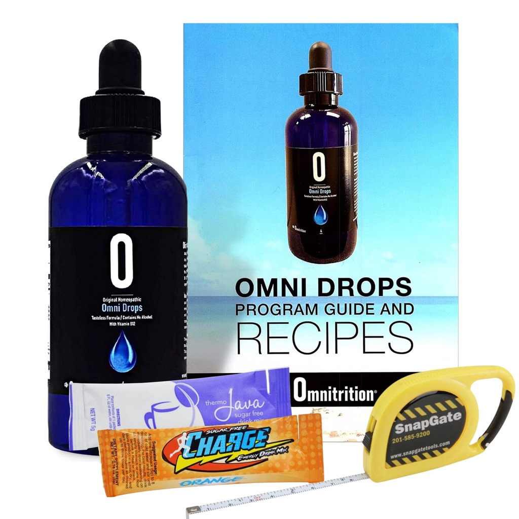 Omni Drop Program , Authentic Omnitrition - Basic Bundle כולל oz בקבוק Omni Drops עם ויטמין B12 תוכנית התוכנית מדריך, דגימות ו Snapgate 10 Ft. קארביניר Tape מדידה