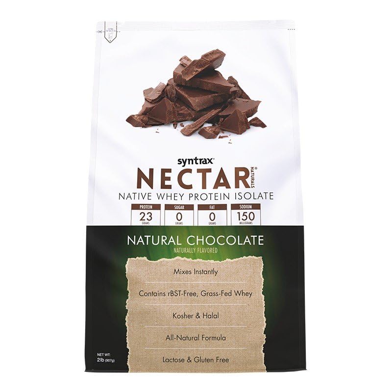 Syntrax Nectar Naturals, All Natural Whey Protein Isolate, Smooth & Creamy, שוקולד טבעי, 2 lbs.
