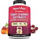 Nutrivein Premium Tart Cherry קפסולות 3000 מ"ג: Ultraחוזק Tart Cherry לחלץ תוסף עבור Post-Athletic Recovery, Detox, Rest & Mobility