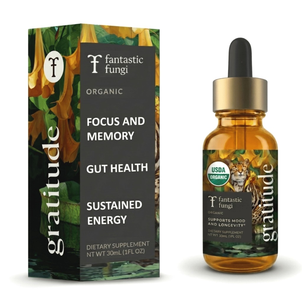 Fantastic Fungi Mushroom Extract - 8-in-1 אורגני מורכב Mushroom תוספת עם Cordyceps, Reishi, Lion's Mane, Chaga, טורקיה Tail, Shitake, Maitake & Tremella - Fitogen נוזל Tincture, 1 oz oz