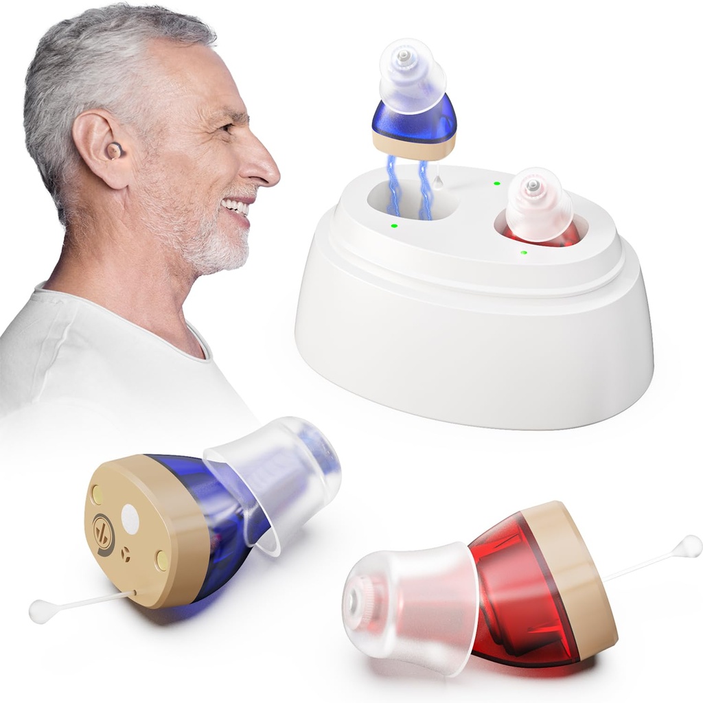 שמיעה של OTC עבור מבוגרים נטען כי עם ביטול רעש, Hearing amplifier for Adults,Digital in Ear Hearing Aids,Hearing amplifier for Hearing Loss, Invisible Hearing Aid, Hearing Assist