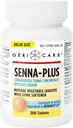 GariCare Senna Plus Natural Laxative עם Stoolener, Docusate Sodium 50 מ"ג, Sennosides 8.6 מ"ג, 200 טבליות (Pack of 1)