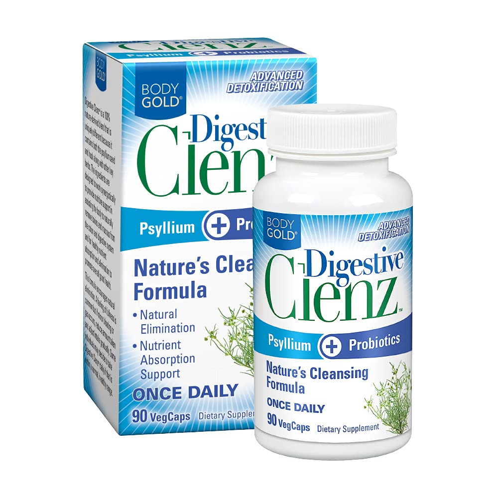 גוף Gold Digestive Clenz | בריאות Detoxification, חיסול ומזונות מזינים תמיכה | 30 משרתים, 90 VegCaps