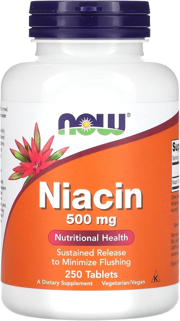 Now Foods - Niacin 500 מ"ג 250 טבליות (Pack of 2)