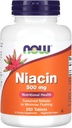 Now Foods - Niacin 500 מ"ג 250 טבליות (Pack of 2)