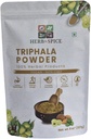 אבקת Triphala non GMO, Gluten Free, 100% Raw, מקורו בהודו, Herbal Formula of Amla, Haritaki, Bibhitaki, ארוז ב- Resealable Zip Lock Pouch (227 גרמה)