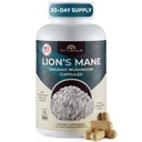 Naturealm Lions Mane Mushroom תוסף - תמיכה מוחית אורגנית לקלילות נפשית ממוקדת - תפקוד קוגניטיבי לא GMO - 90 קפסולות צמחוניות