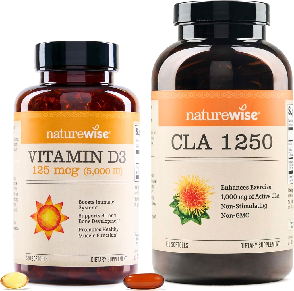 ויטמין D35,000יו (125 mcg) 1 שנה אספקת CLA 1250 שיפור פעילות גופנית טבעי