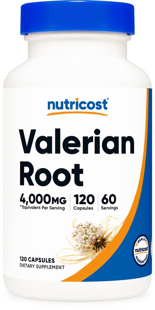 Accost ואלריאן Root כמוסות (1000mg Per לשרת) 120 קפסולות - 4,000 מ"ג Equivalent Per המשרת (4:1 Extract), Caps Vegetarian Caps, Gluten Free, non-GMO