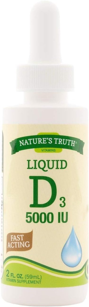 האמת של הטבע D3 5000 IU Fast Acting ויטמין נוזלי - 2 oz, Pack של 5