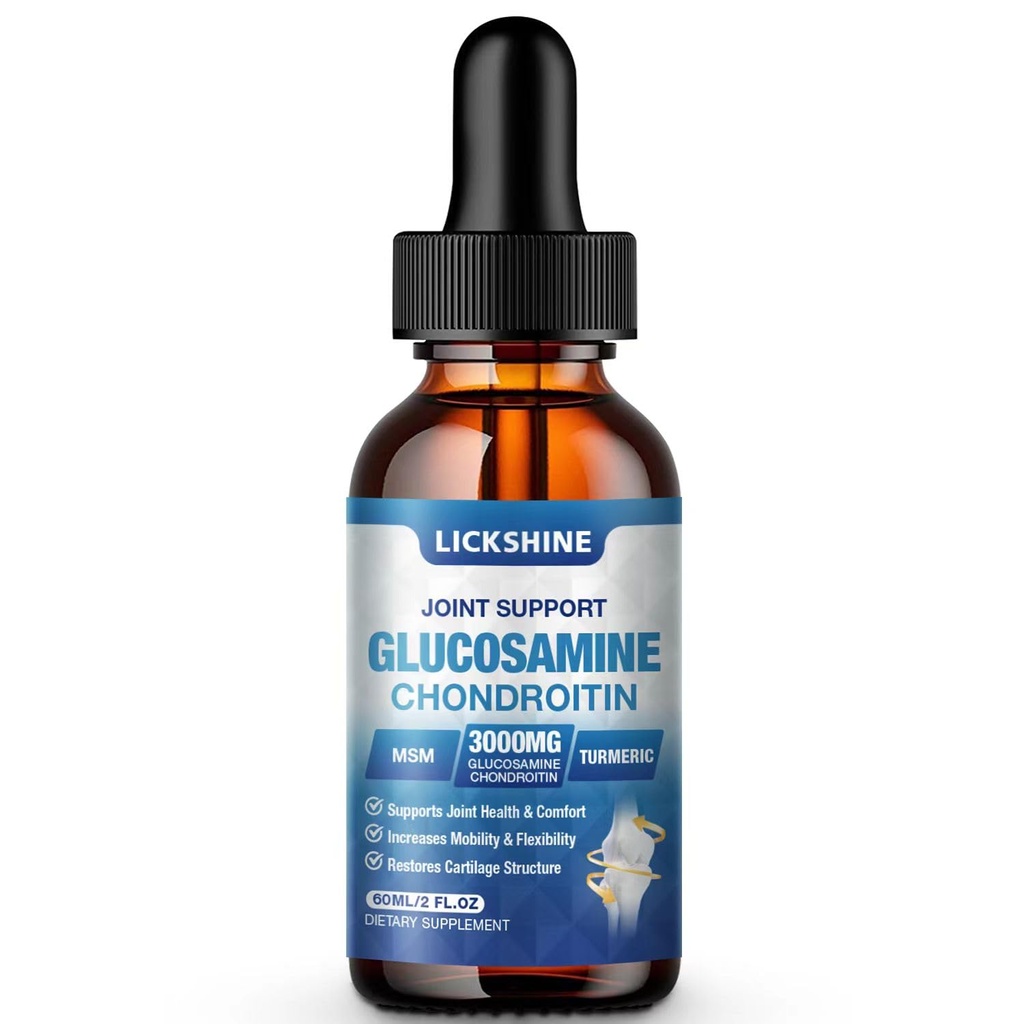 1 Pack Glucosamine Chondroitin MSM נוזל טיפות - תוספת תמיכה משותפת תוספת תמיכה למבוגרים עם Quercetin Boswelia, Bromelain, Hyaluronic Acid, Antioxidant Immune תמיכה (2 Fl oz)
