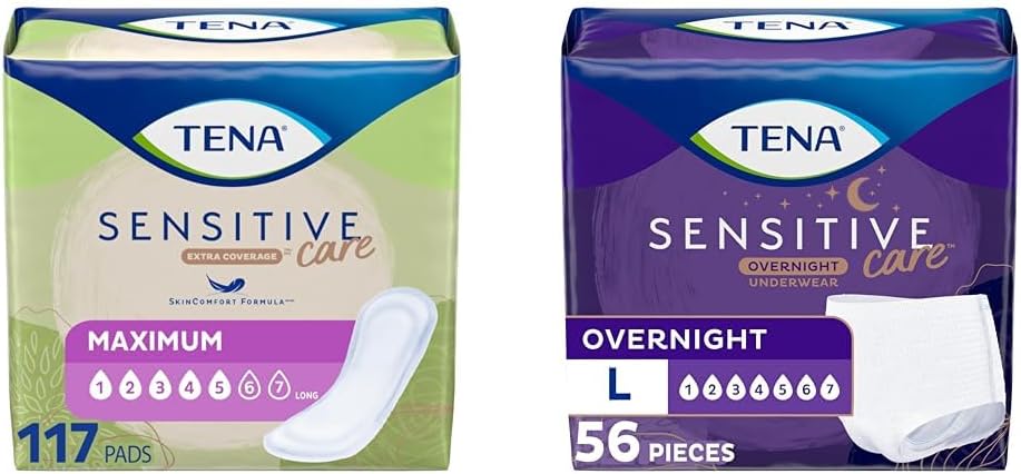 10A Incontinence Pads, Bladder Control & Postpartum for Women, Absorbency מקסימלי, Long & Incontinence Underwear for Women, Overnight Absorbency, Intimates - גדול - 56 הרוזן