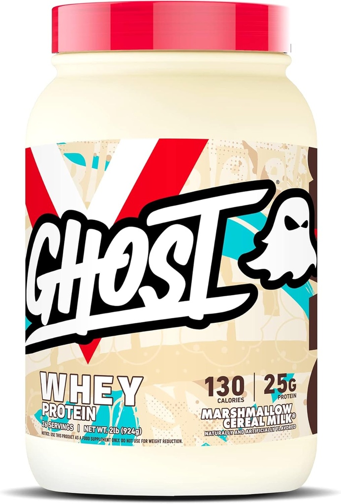 רוח רפאים אבקת חלבון Whey, Marshmallow Cereal Milk - 2LB, 25G של חלבון - Whey חלבון בלגן - פוסט עבודה כושר ותזונה Shakes, Smoothies, Baking & Cooking - Soy & Gluten-Free FreeFree