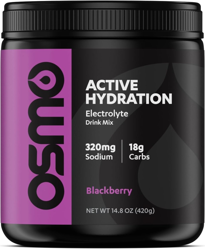 אוסמו Active hydrotion אבקה אלקטרוליט (20 משרתים) - כולל Sodium, Magnesium, Potassium, carbs & ויטמינים, Cane Sugar - All Natural Ingredients, 3X Faster Hydration, Boosts Power & Endurance