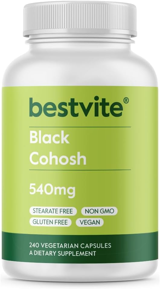 BestVITE Black Cohosh 540 מ"ג (240 קפסולות צמחוניות) - No Stearates - No Fillers - טבעוני - Non GMO - Gluten Freeten