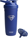 Smartshake DC COMICS Reforce Stainless Steel חלבון Shaker 900 מ"ל | 30 oz - Leakהוכחה Screw-on Lid - BPA Free - Unisex - Non Insulated - סופרמן לוגו