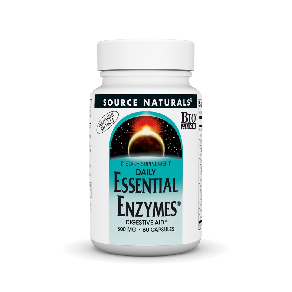 מקור טבעי Enzymes 500 מ"ג Bio-Aligned Multiple Enzyme תוסף Herbal Defense for Digestion, Gas, Constipation & Bloating Relief - תמיכה במערכת החיסון* - 60 קפסולות צמחוניות