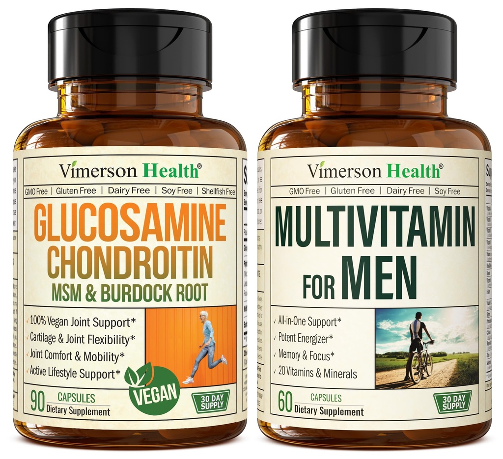 Glucosamine Chondroitin MSM תמיכה תוסף & שלם Multivitamin עבור גברים