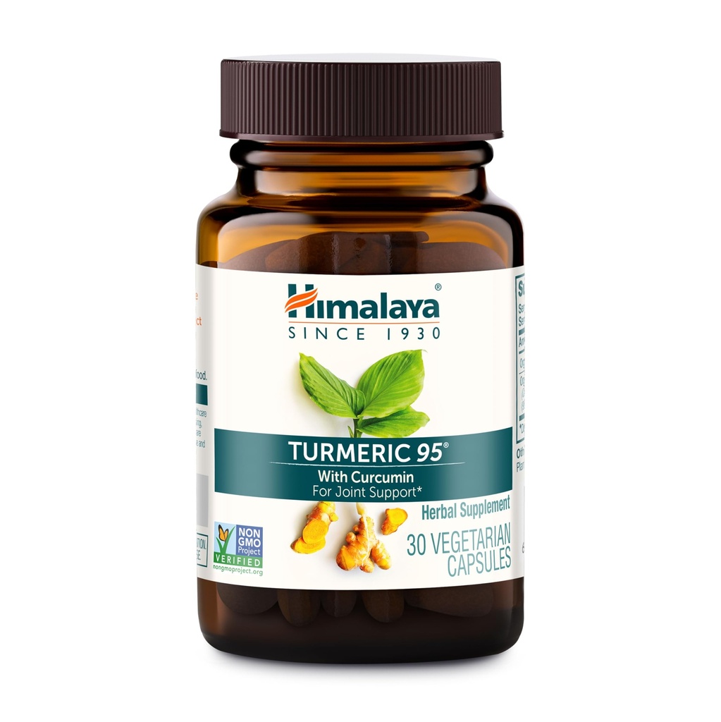 ההימלאיה Turmeric 95 תוספת עם Curcumin / Curcuminoids, תמיכה משותפת ושרירים, אופטימוס גמישות וניידות, 600 מ"ג, non-GMO, טבעוני, Gluten Free, 60 קפסולות, 60 יום אספקה.