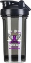 My Hero Is Now My Angel Pancreatic cancer 18 Ounce Shaker בקבוק Mixer Leak-הוכחה טרום חלבון Shakes Meal החלפת Shakes בקבוקים 500ML/18 Oz Black