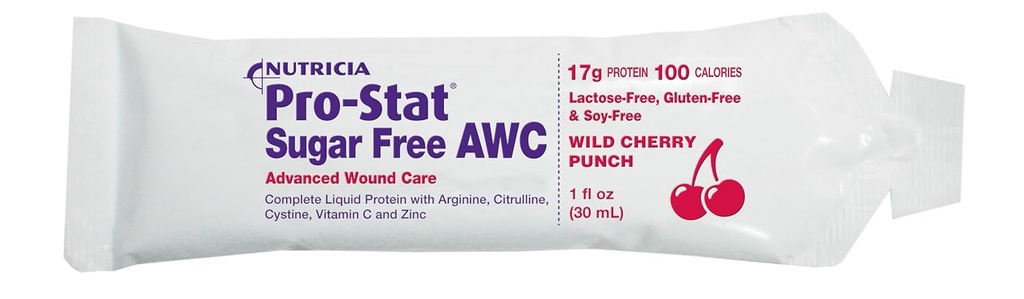 Pro-Stat AWC סוכר חינם חבילות חלבונים, Wild Cherry Punch, 1 oz (96 Count) - מזון רפואי עבור Wound Care, שריר התאוששות, Lactose & Gluten-Free תוסף