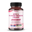 Ultra Myo & D-Chiro Inositol עם Folate, ויטמין C & D3 - All-in-1 תוספת עבור מחזורים בריאים, Hormonal Balance & Metabolic תמיכה - מיוצר בארה"ב - 150 קפסולות