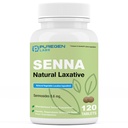 Puregen Labs Senna 8.6 מ"ג טבליות (120 Count) - Natural Sennosides ירקות Laxative עבור Constipation, Bloating, Gas, Irregularity Relief